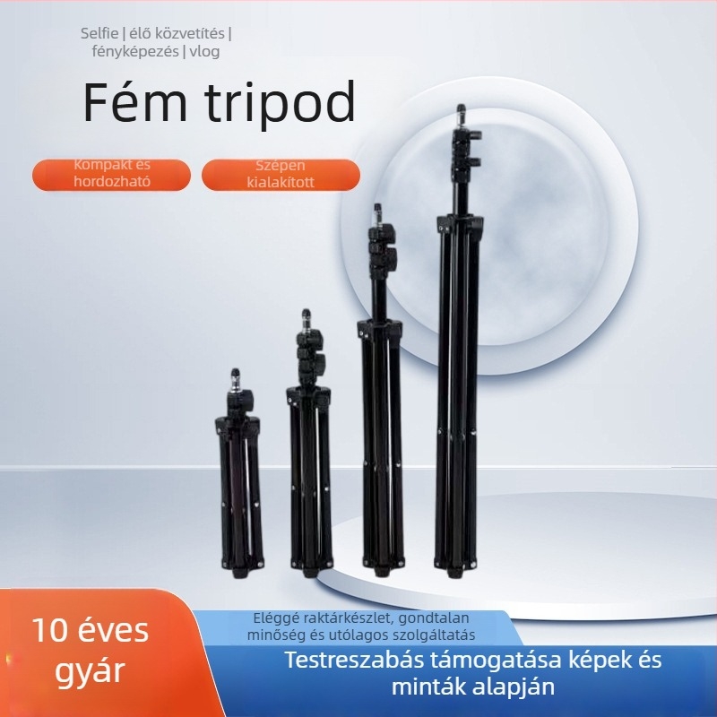 Asztali miniállvány, alumínium ötvözet, gömbfejes Pan-Tilt fej, 3 részű konstrukció, teherbírás 2–5 kg