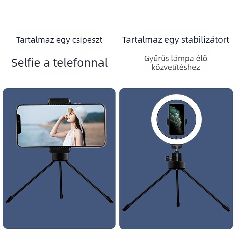 Asztali kamerástativ – kompakt, összecsukható alumínium ötvözet, 3D gimbal stabilizátor, teherbírás 3 kg, kamera és telefon számára