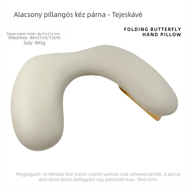 Manikűr kézpárna - pillangó mintás, U-formájú hajlított, összecsukható, puha párna a fáradtság enyhítésére