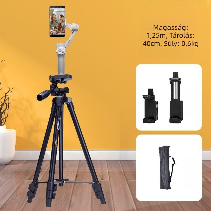 Hordozható háromlábú tartó DJI OM4/Osmo6 stabilizátorhoz, alumíniumötvözet, univerzális kompatibilitás, súly 160 g