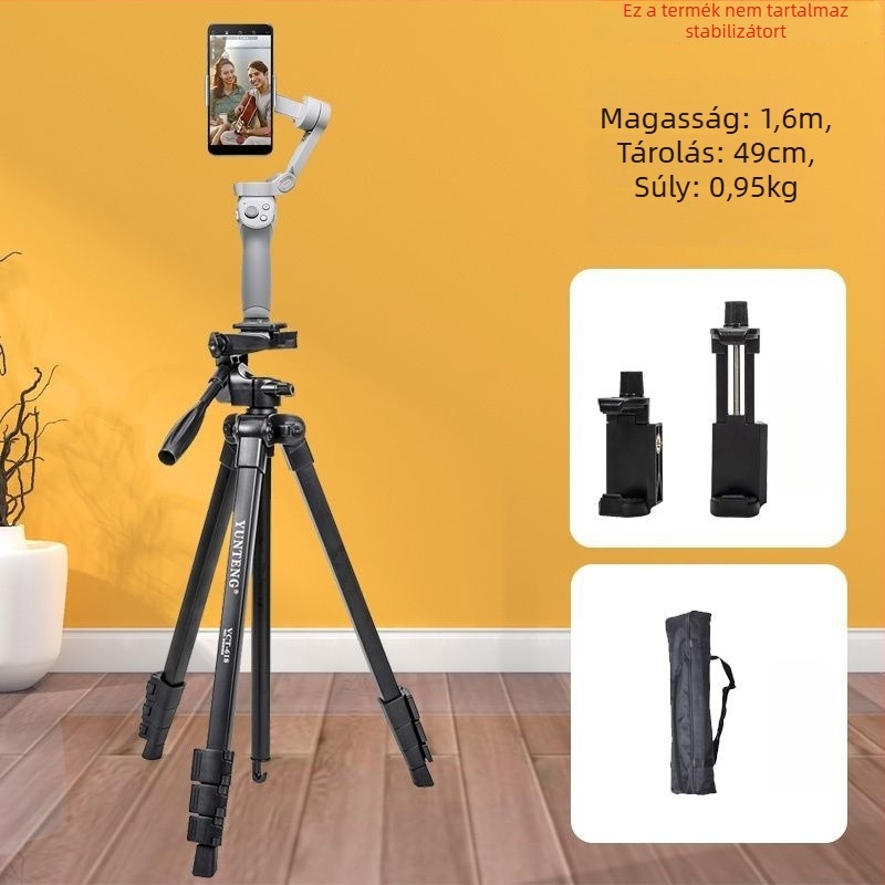 Hordozható háromlábú tartó DJI OM4/Osmo6 stabilizátorhoz, alumíniumötvözet, univerzális kompatibilitás, súly 160 g