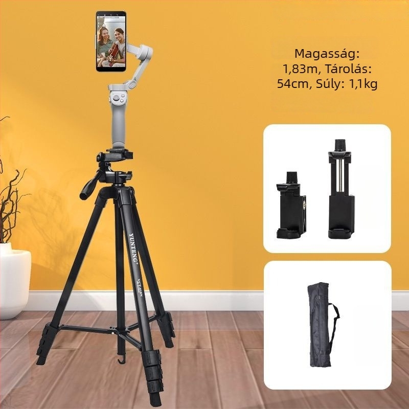 Hordozható háromlábú tartó DJI OM4/Osmo6 stabilizátorhoz, alumíniumötvözet, univerzális kompatibilitás, súly 160 g
