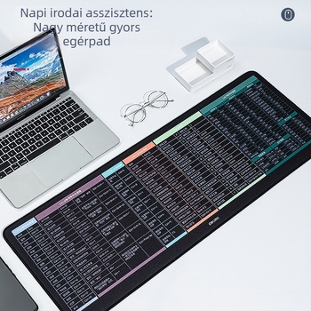 Egérpad gyanta-gumi anyagból, egyoldalas, számológép funkcióval, asztali egérpad