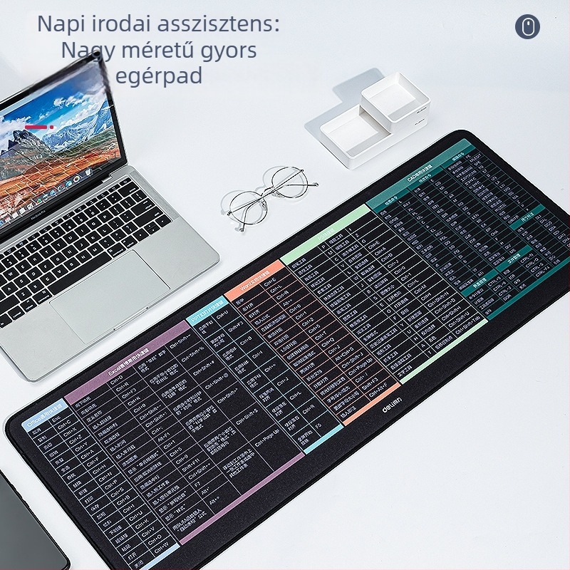 Egérpad gyanta-gumi anyagból, egyoldalas, számológép funkcióval, asztali egérpad