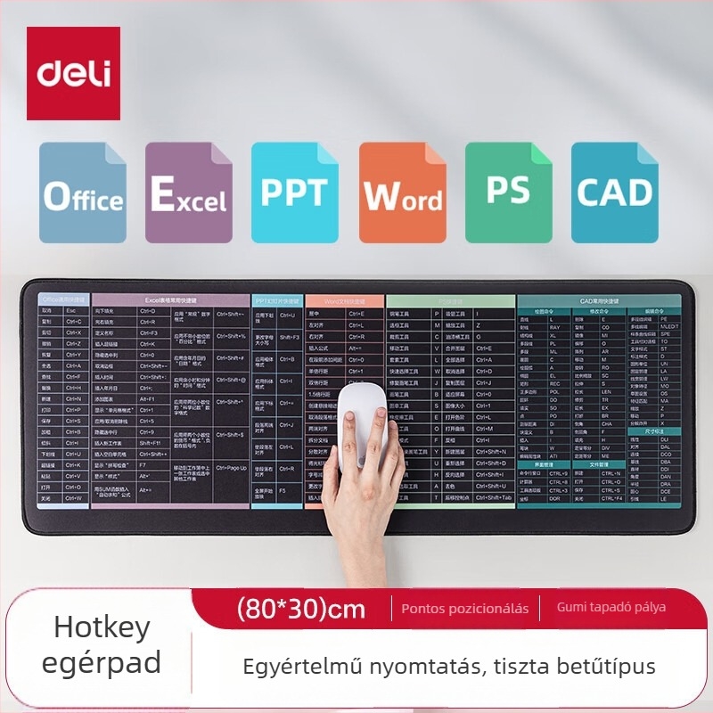 Egérpad gyanta-gumi anyagból, egyoldalas, számológép funkcióval, asztali egérpad