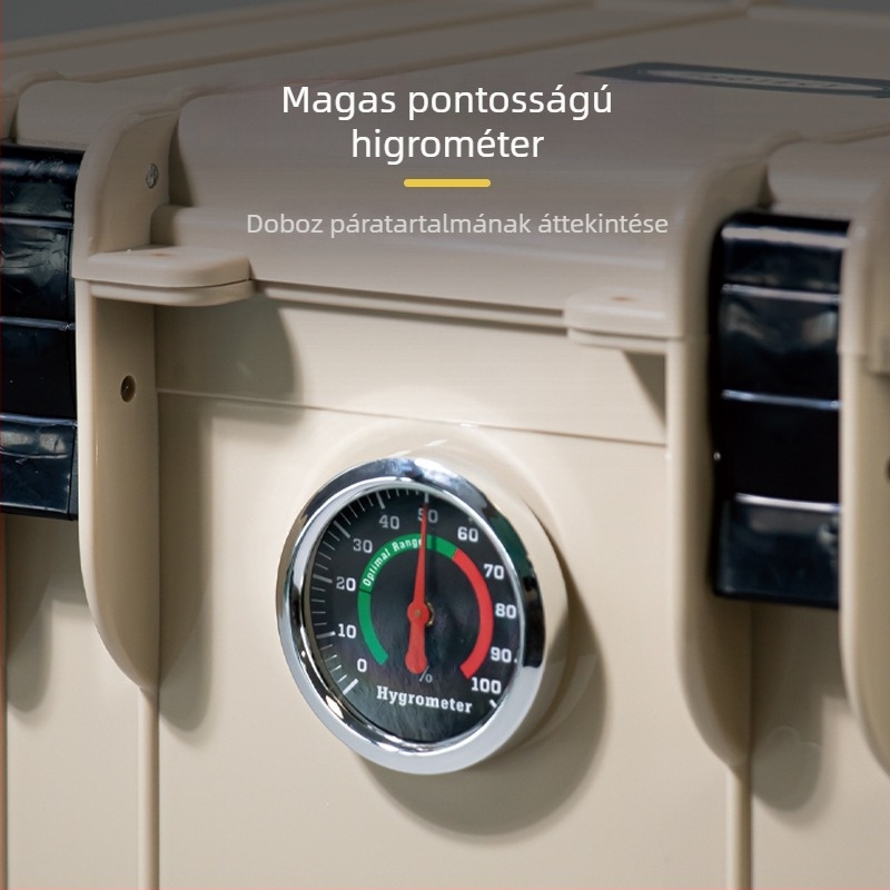 Nedvességálló tároló doboz fényképezőgép felszereléshez – ABS, 25L, zárható kulccsal, belső szivacspárnázás, kompatibilis a legtöbb modellhez