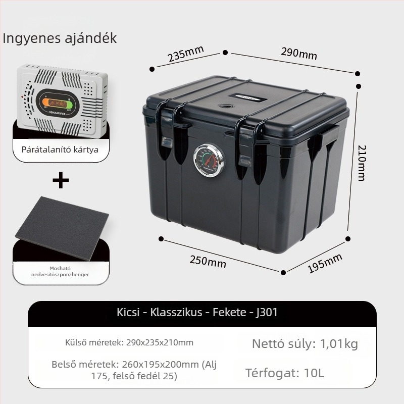 Nedvességálló tároló doboz fényképezőgép felszereléshez – ABS, 25L, zárható kulccsal, belső szivacspárnázás, kompatibilis a legtöbb modellhez