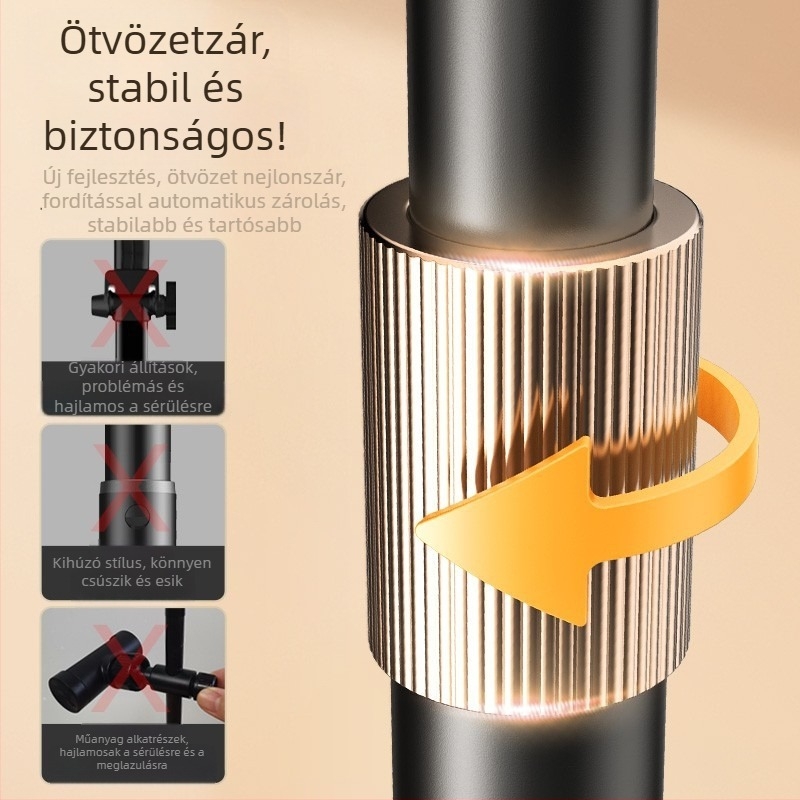 Asztali telefon-tartó, ötvözetből készült, univerzális, sokoldalú videófelvételhez és élő közvetítéshez