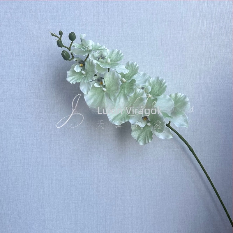 Phalaenopsis selyem virág – 3D orchidea film-textúrával; Anyag: selyem; Feldolgozás: injekciós öntés, öntés; Használat: esküvő, kültéri, fotó kellék, otthoni dekoráció
