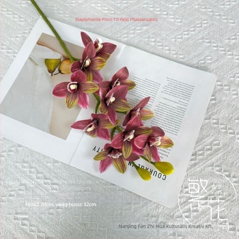 Phalaenopsis művirágok (10 fej) – PU anyag, DIY virágkompozíciók, esküvői dekoráció, fotórekvizítumok