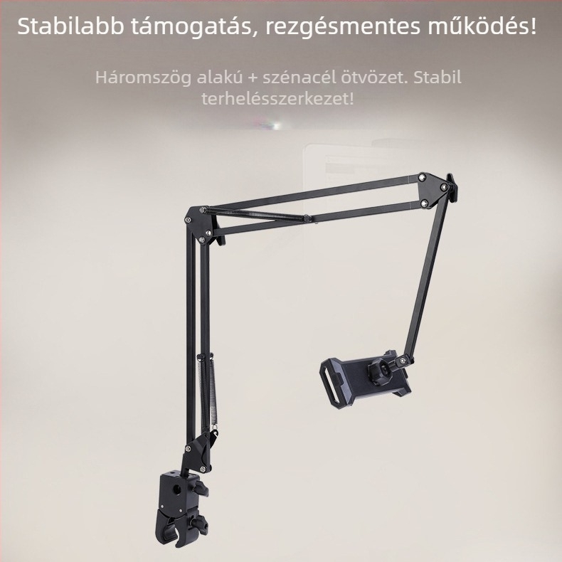 Ágy melletti lazító karos telefon- és tabletatartó, ötvözet, univerzális