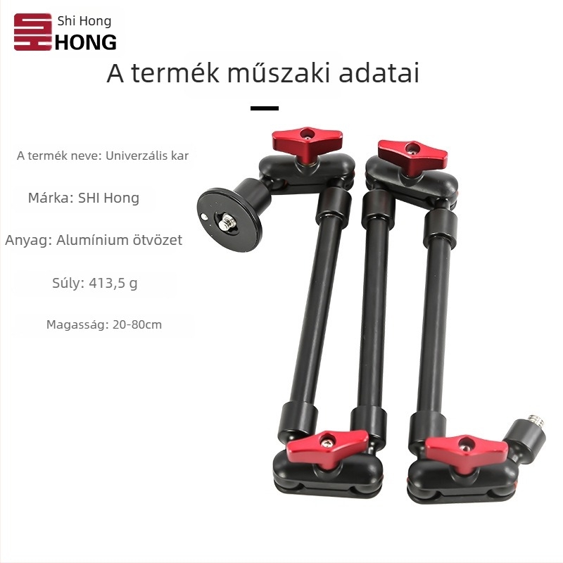 Shihong TE-322 Mágikus kar telefonhoz, alumíniumötvözet, teher 2 kg-ig állítható, tömeg 0,5 kg