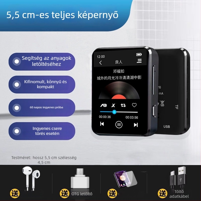 Bluetooth MP3/MP4 hordozható lejátszó diákoknak – középiskolai kiadás MP5 MP6 MP7