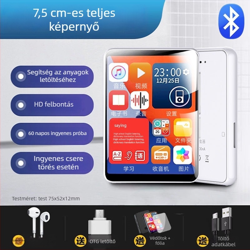 Bluetooth MP3/MP4 hordozható lejátszó diákoknak – középiskolai kiadás MP5 MP6 MP7