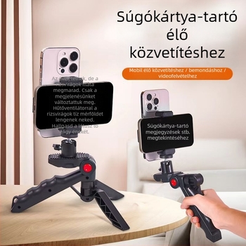 Kétoldalas telefon-tartó és teleprompter, asztali vagy kézi használatra, multifunkcionális felvételi eszköz kettős kamera beállításhoz feliratokkal