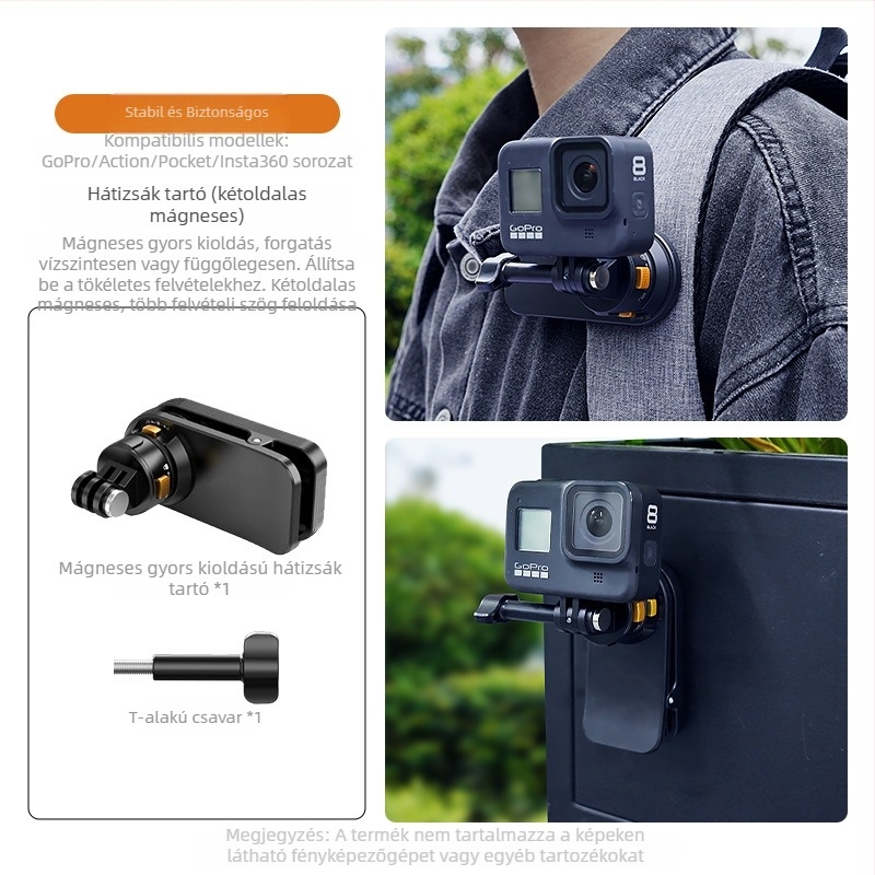 Mágneses hátizsák-klip DJI Action 3/4/5/6 és GoPro számára