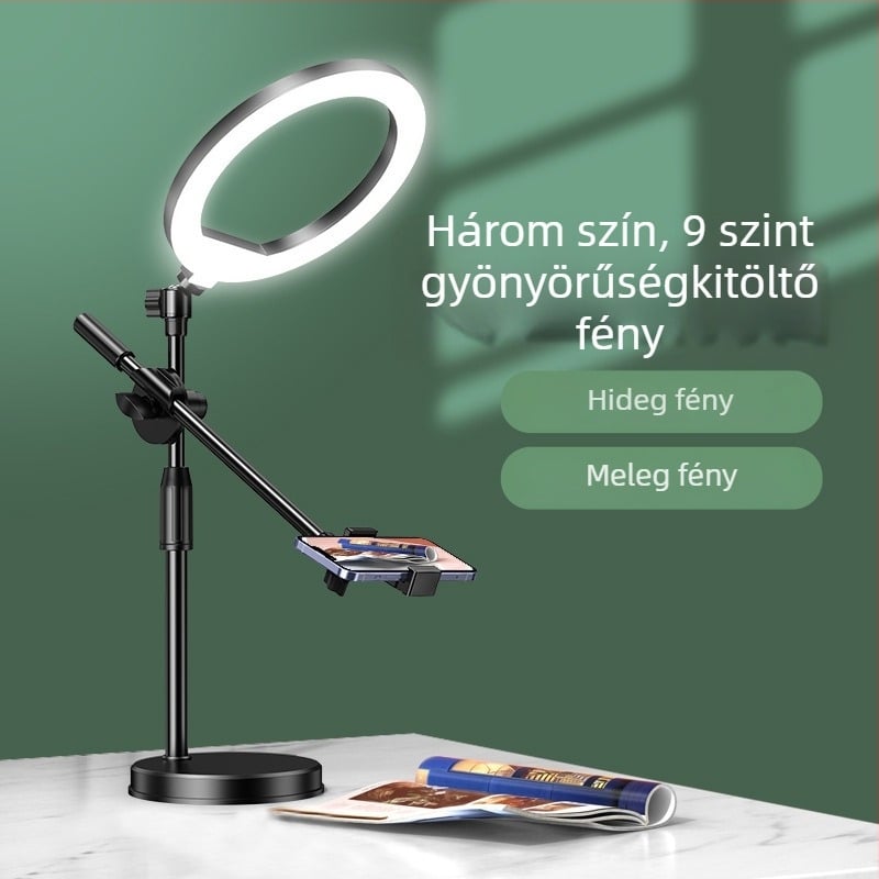 Felső nézetű telefonfelvételi állvány, 360° forgatás, ABS-műanyag konstrukció, testreszabás támogatott