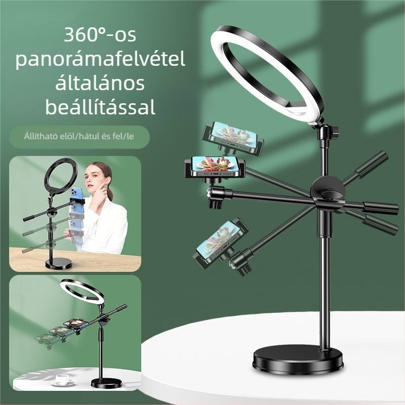 Felső nézetű telefonfelvételi állvány, 360° forgatás, ABS-műanyag konstrukció, testreszabás támogatott
