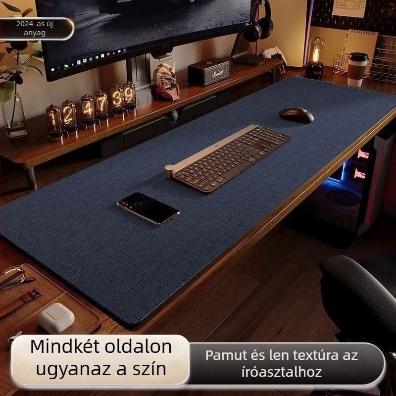 Nagy asztali pad — bőr, matt felület, egyszínű stílus, gamer mat