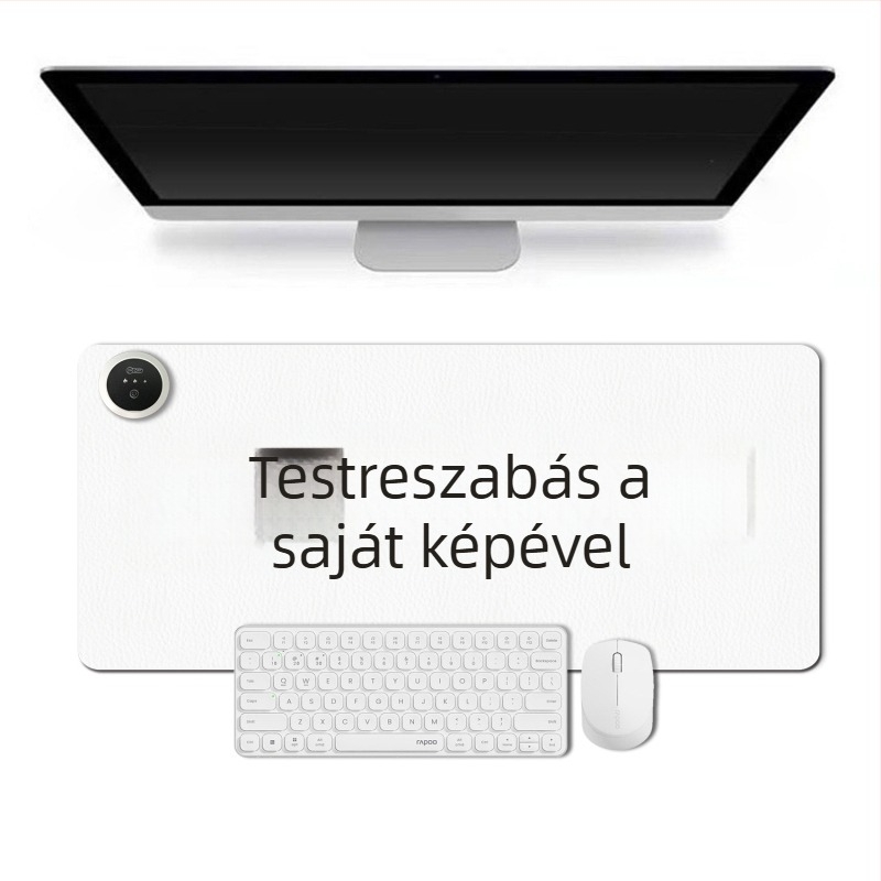 Rózsaszín melegítő asztali matrac, nagy bőr egérpad, DIY kézmelegítő irodába