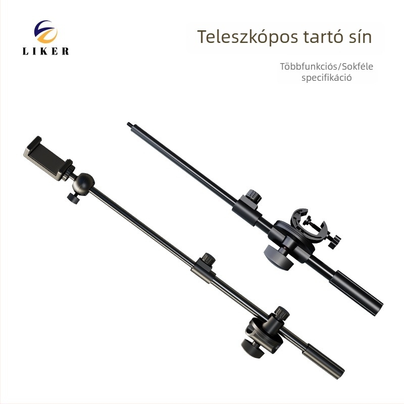 LIKER S-700 Fém teleszkópos mennyezeti állvány kiegészítő karral telefon- és mikrofon-tartóhoz
