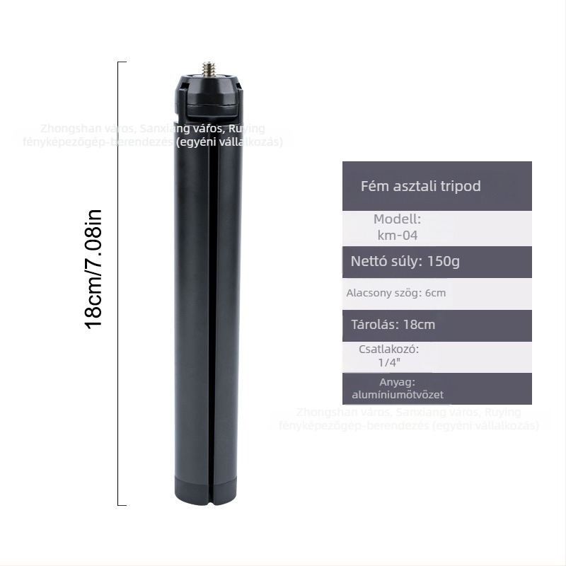 GaNaDu Km-04 Alumínium ötvözet asztali tripód stabilizátor, teherbírás 2–5 kg, 1 rész, 163 g