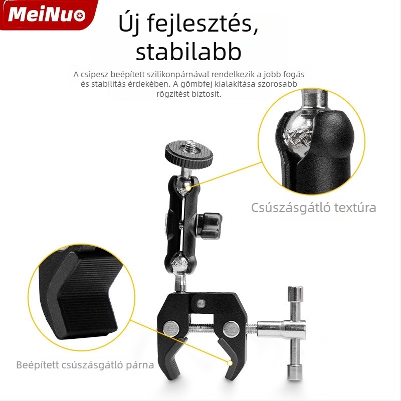 Többcélú U-alakú nehéz bilincs DSLR-kamerához, C-bilincs és fémből készült kar fotózáshoz