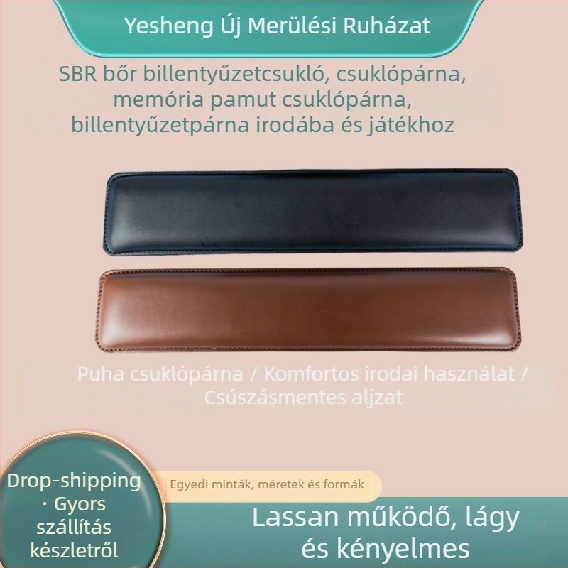 Billentyűzet csukló-támasz, Cortex anyag, egyoldalas, méretek 450×90×20 mm, OEM feldolgozás