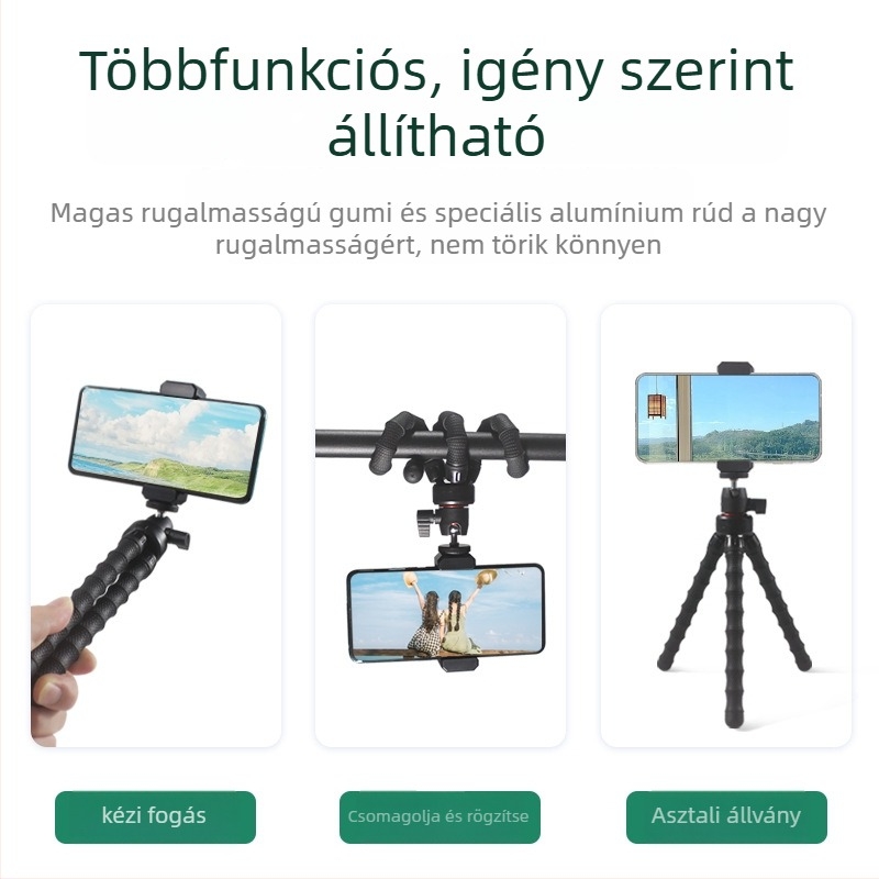 Benbenhu Dy-zm-16 állványfej telefonra és GoPro-hoz – ABS/TPR/fém, max terhelés 2 kg, súly 156 g