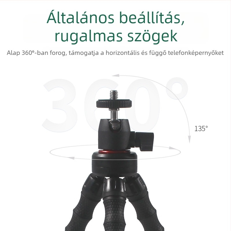Benbenhu Dy-zm-16 állványfej telefonra és GoPro-hoz – ABS/TPR/fém, max terhelés 2 kg, súly 156 g