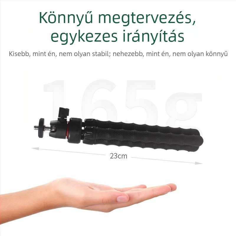 Benbenhu Dy-zm-16 állványfej telefonra és GoPro-hoz – ABS/TPR/fém, max terhelés 2 kg, súly 156 g