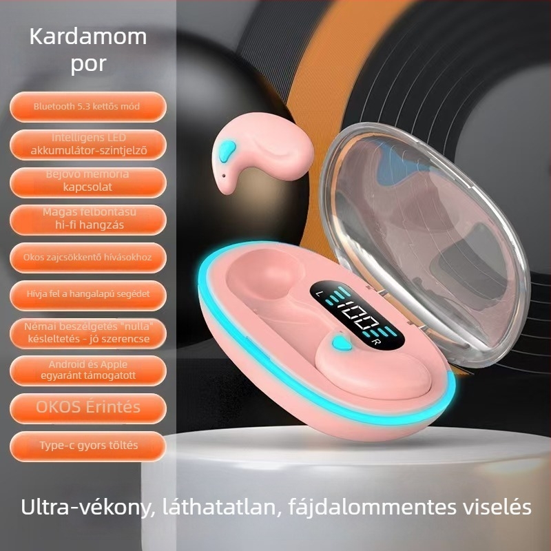 X55 Bluetooth headset zajszűrővel, Bluetooth 6.0, Zhongke Lanxun chip, IPX-6, 0-4 órás akkumulátor
