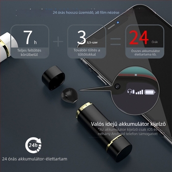 Zajcsökkentéses Bluetooth headset, magán modell, autós handsfree mód, bilaterális sztereó, Bluetooth 5.0, 10 m hatótáv, akkumulátor üzemidő 0–4 h