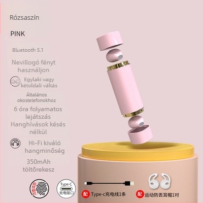 Zajcsökkentéses Bluetooth headset, magán modell, autós handsfree mód, bilaterális sztereó, Bluetooth 5.0, 10 m hatótáv, akkumulátor üzemidő 0–4 h