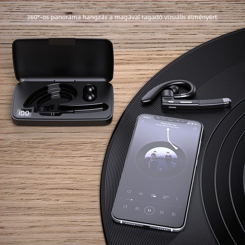 Fülhurov Bluetooth headset vezeték nélküli, digitális kijelzővel és intelligens zajcsökkentéssel (Bluetooth 5.3, IPX7, 10 m hatótávolság, >8 óra üzemidő, NFC)
