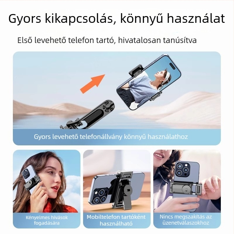 Selfie Stick Tripod kamerákhoz és okostelefonokhoz | Anyag: ABS + alumíniumötvözet | 1/4-inch csavaros kötés | Modell: C12/C13 | Kompatibilis DJI Pocket 3 / Insta360