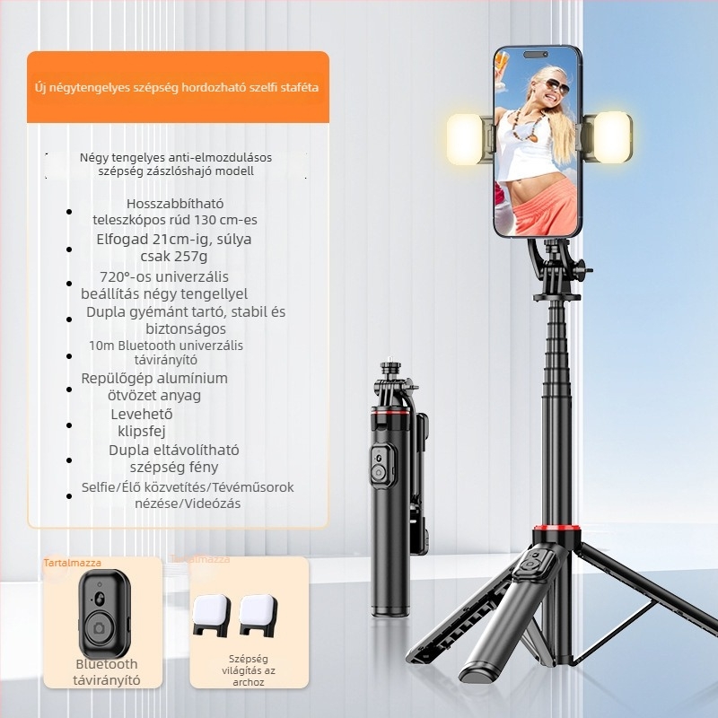 Selfie Stick Tripod kamerákhoz és okostelefonokhoz | Anyag: ABS + alumíniumötvözet | 1/4-inch csavaros kötés | Modell: C12/C13 | Kompatibilis DJI Pocket 3 / Insta360