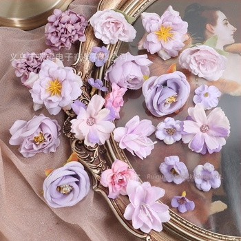 Mesterséges selyem virágok – vegyes dizájn DIY készlet, alap virágok; anyag: selyem; felhasználás: esküvők, otthoni dekoráció, fotórekvizit