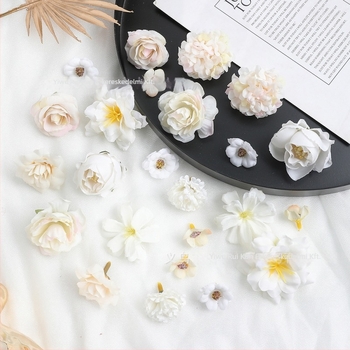 Mesterséges selyem virágok – vegyes dizájn DIY készlet, alap virágok; anyag: selyem; felhasználás: esküvők, otthoni dekoráció, fotórekvizit