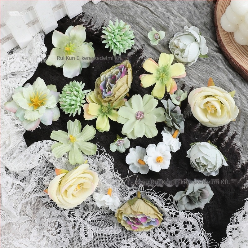 Mesterséges selyem virágok – vegyes dizájn DIY készlet, alap virágok; anyag: selyem; felhasználás: esküvők, otthoni dekoráció, fotórekvizit