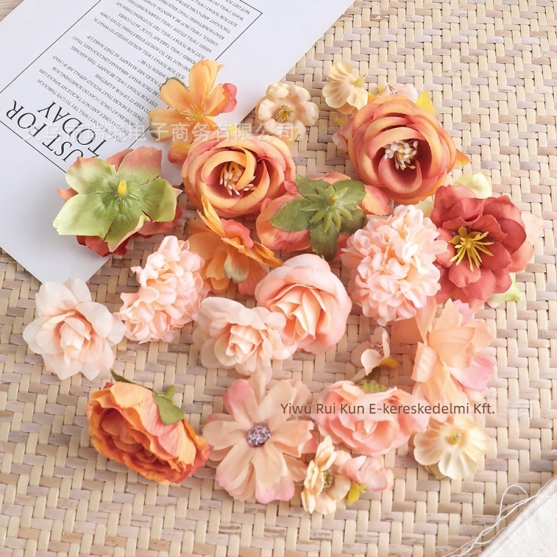 Mesterséges selyem virágok – vegyes dizájn DIY készlet, alap virágok; anyag: selyem; felhasználás: esküvők, otthoni dekoráció, fotórekvizit