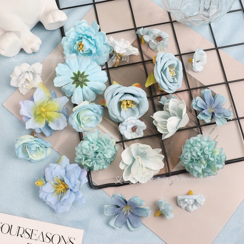 Mesterséges selyem virágok – vegyes dizájn DIY készlet, alap virágok; anyag: selyem; felhasználás: esküvők, otthoni dekoráció, fotórekvizit