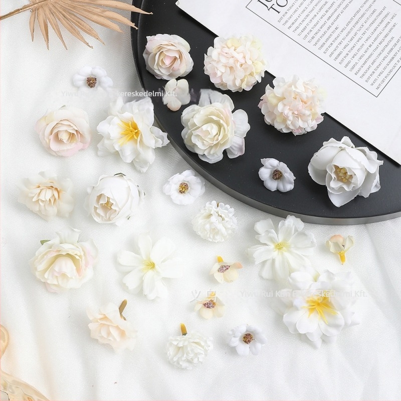 Mesterséges selyem virágok – vegyes dizájn DIY készlet, alap virágok; anyag: selyem; felhasználás: esküvők, otthoni dekoráció, fotórekvizit