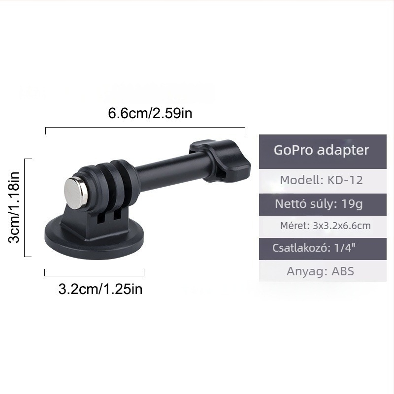 Insta360 akciókamera adapter, 1/4-es csavar alap, kompatibil tripod és gimbal, ABS anyag