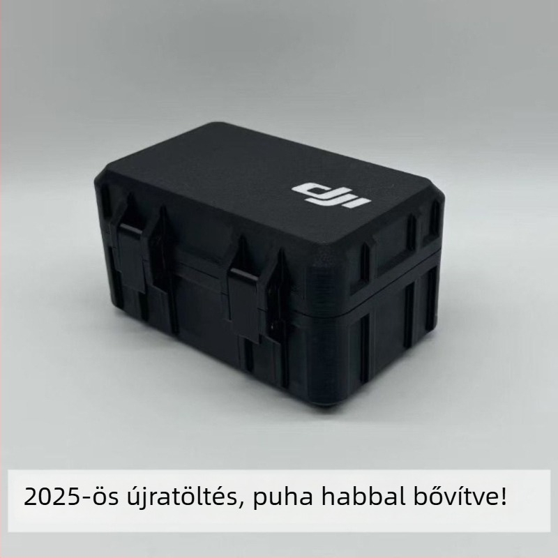 JX/07 Védőtok DJI Action 5 Pro, 4 és 3-hoz — műanyag burkolat habbal és akkumulátor tároló rekesszel