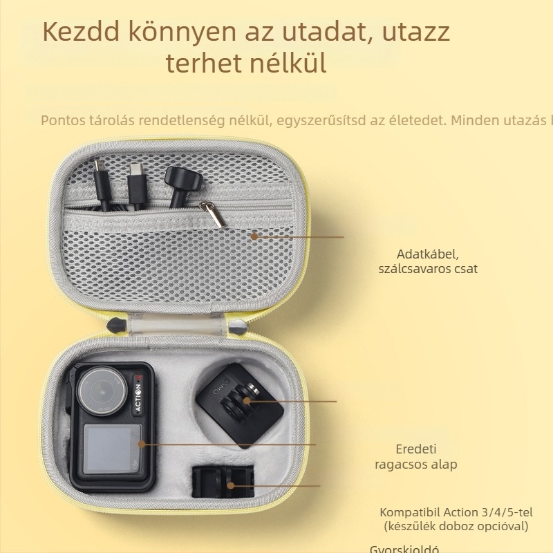 DJI Action 5 Pro/4/3 szállító tok – EVA anyagú, merev héj
