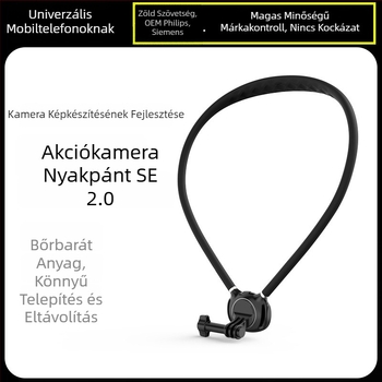Mágneses nyakba akasztható tartó telefonhoz első személy nézethez — fix keret GoPro és DJI Action kamerákhoz | Anyagok: szilikon, PC és alumínium ötvözet | Logó testreszabás