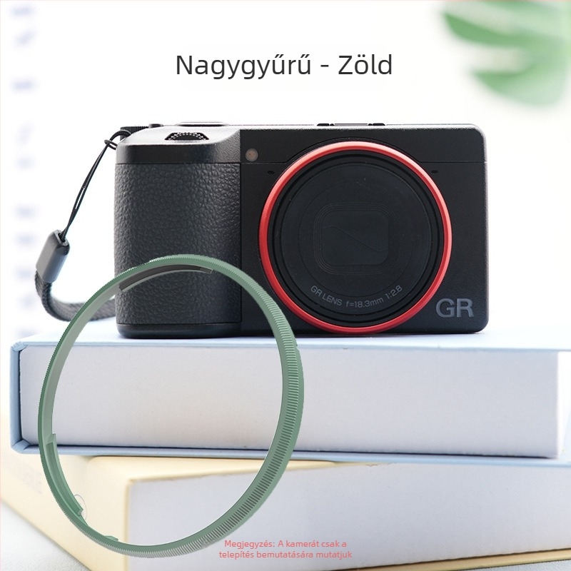 Fém dekoratív objektívgyűrű Ricoh GR4 DSLR kamerához (Anyag: Fém; Modell: Ricoh gr4 decorative ring; Kompatibilis: Ricoh GR4)