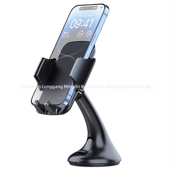 Autós tartó szélvédőre tapadó – univerzális illeszkedés mobiltelefonok és GPS készülékekhez; alkalmas autó üvegéhez vagy légcsatornához; anyagok: ABS, PU, EVA.