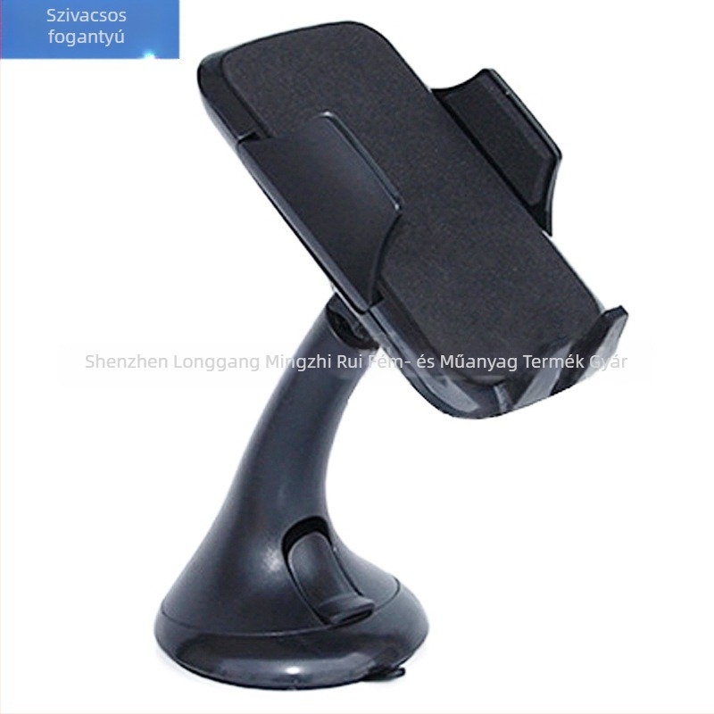 Autós tartó szélvédőre tapadó – univerzális illeszkedés mobiltelefonok és GPS készülékekhez; alkalmas autó üvegéhez vagy légcsatornához; anyagok: ABS, PU, EVA.